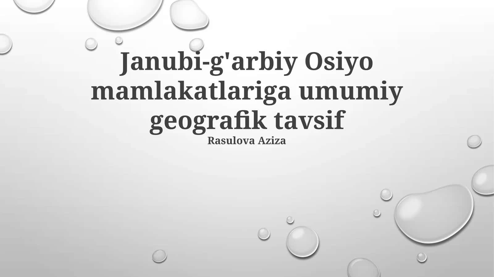 Janubi-g'arbiy Osiyo mamlakatlariga umumiy geografik tavsif 1