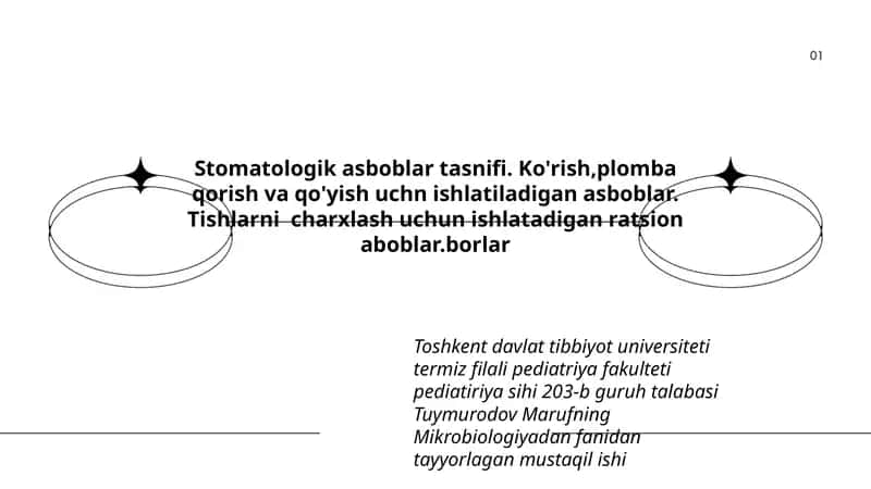 Stomatologik asboblar tasnifi 1