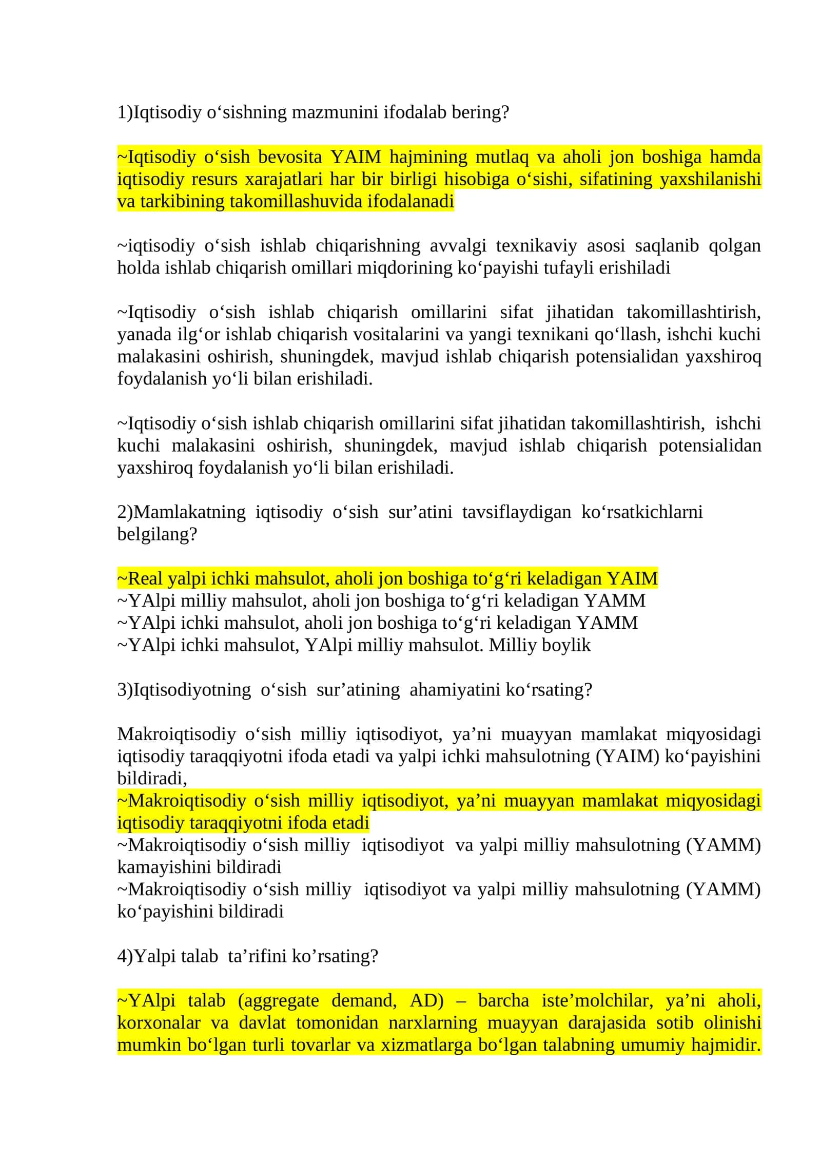 Iqtisodiy o‘sishning mazmuni 1