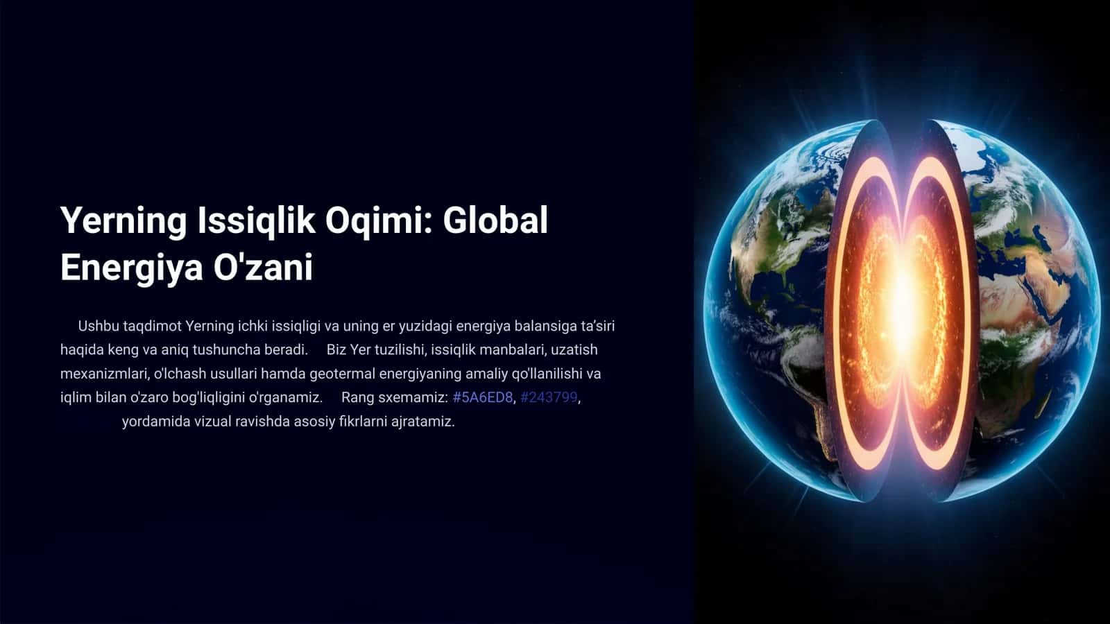 Yerning Issiqlik Oqimi Global Energiya O'zani 1