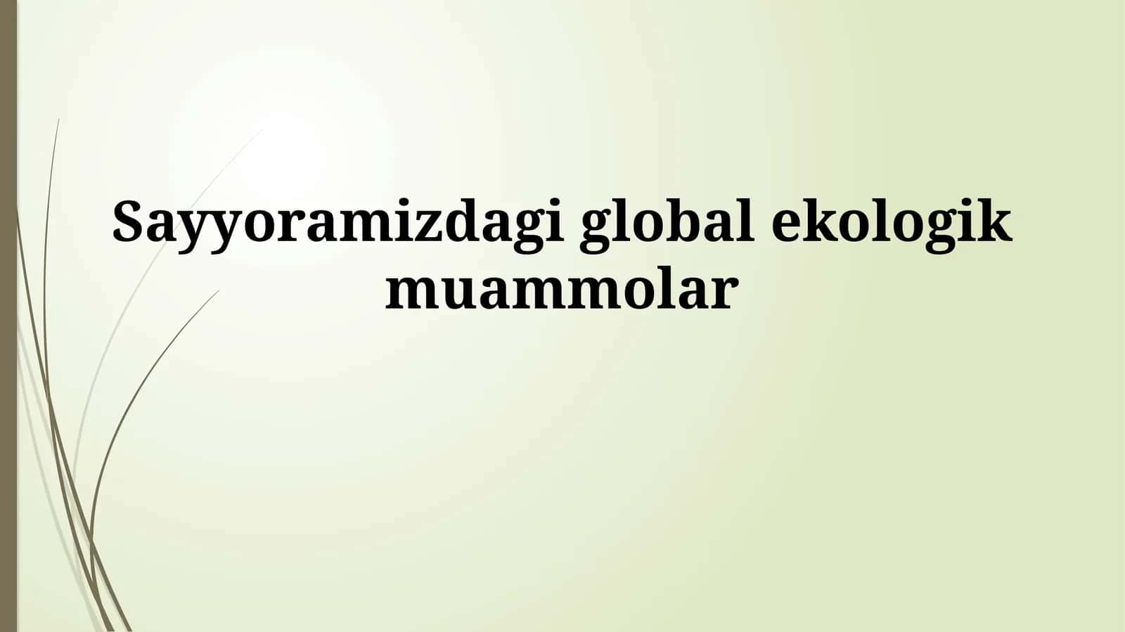 Sayyoramizdagi globalekologikmuammolar 1