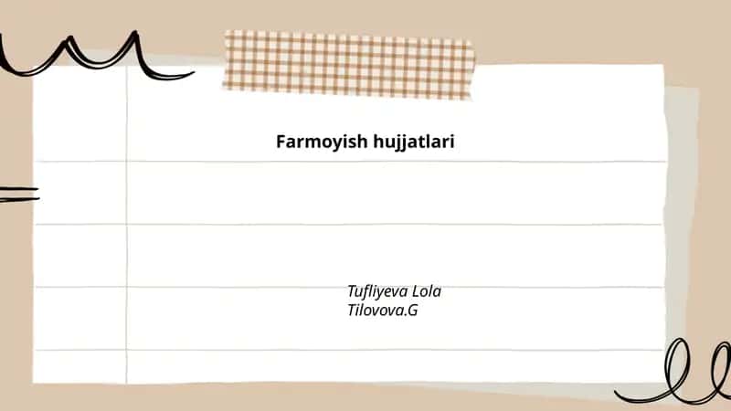 Farmoyish hujjatlari 1
