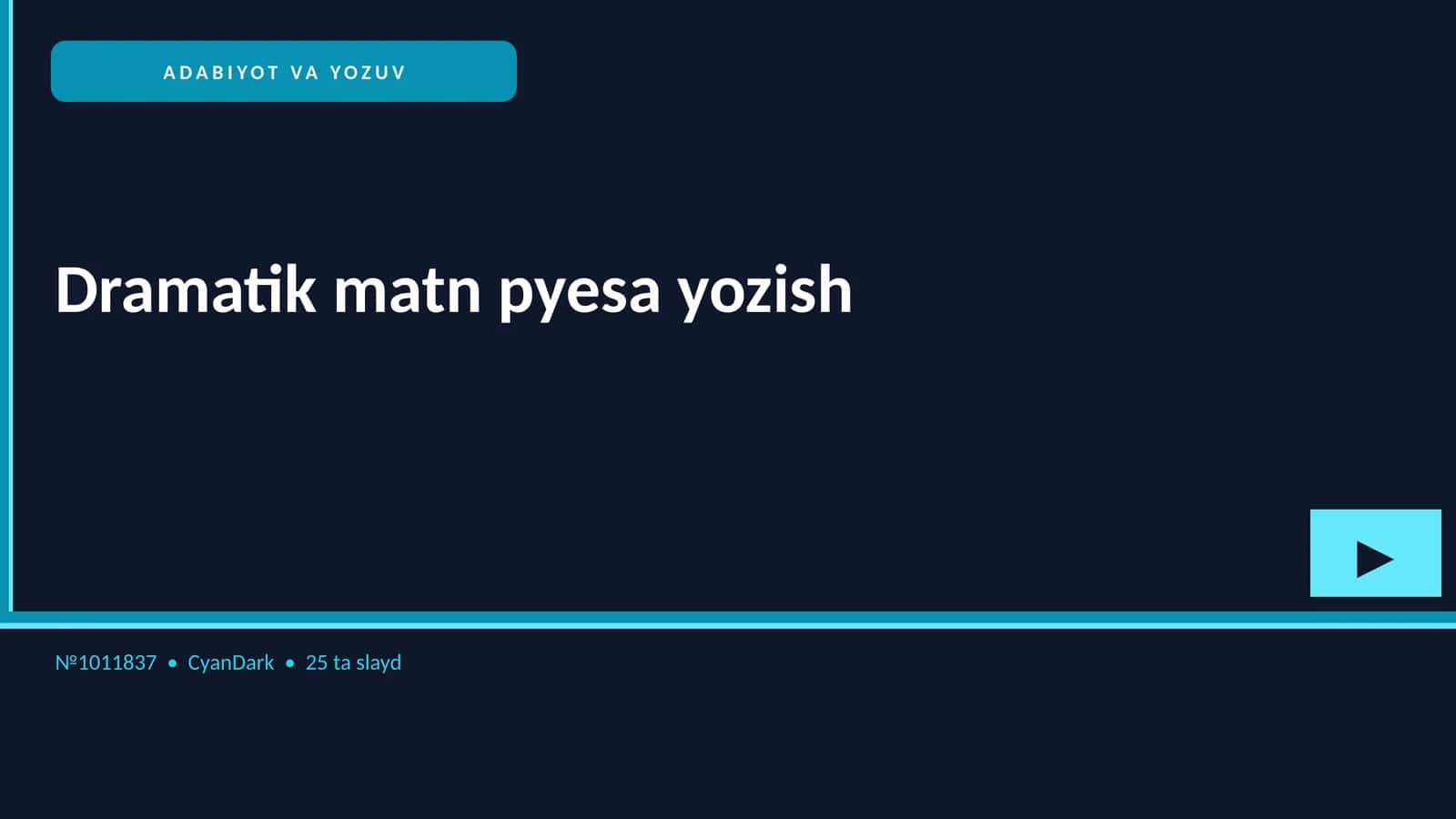 Dramatik matn pyesa yozish 1