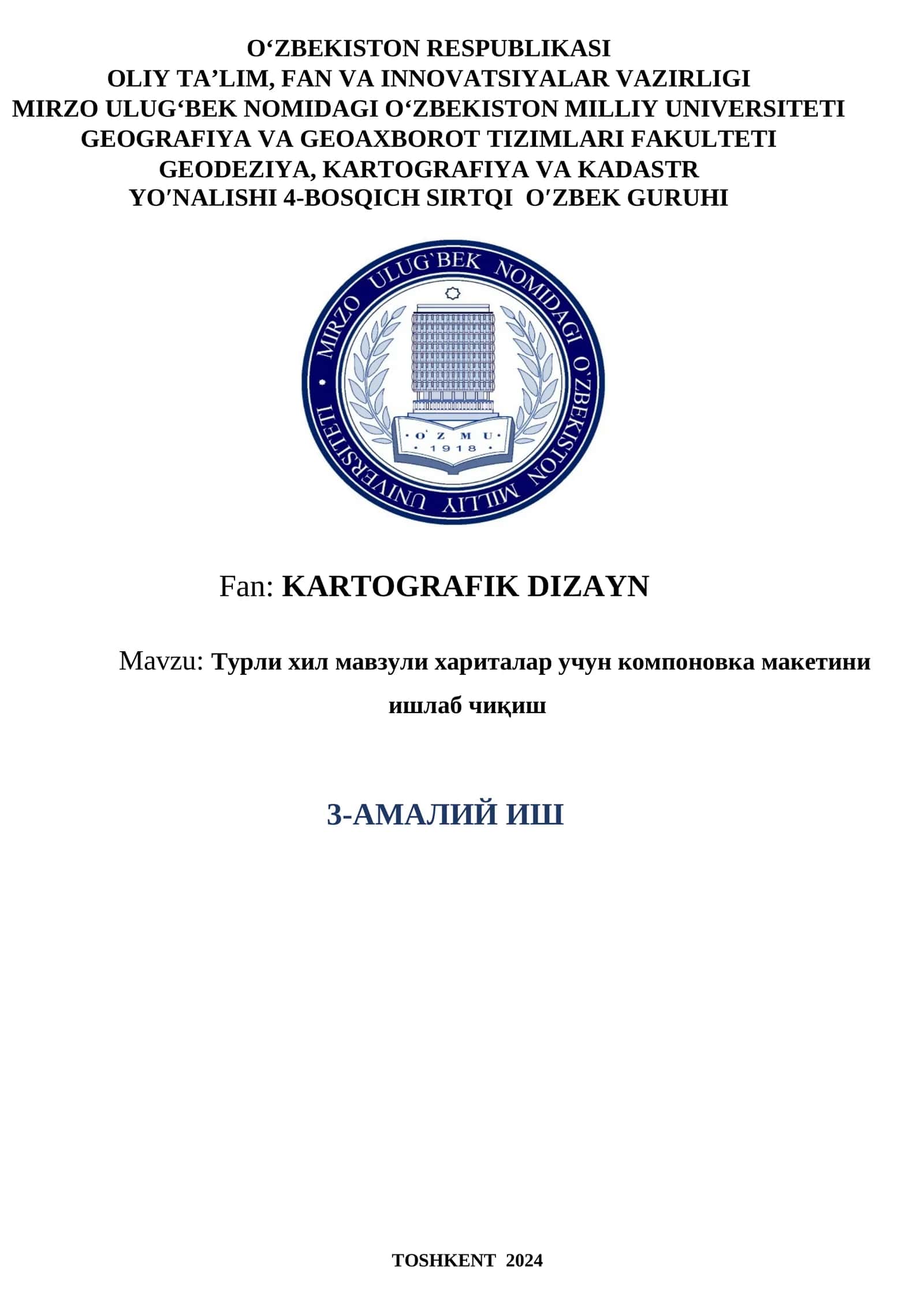 Турли хил мавзули хариталар учун компоновка макетини ишлаб чиқиш 1