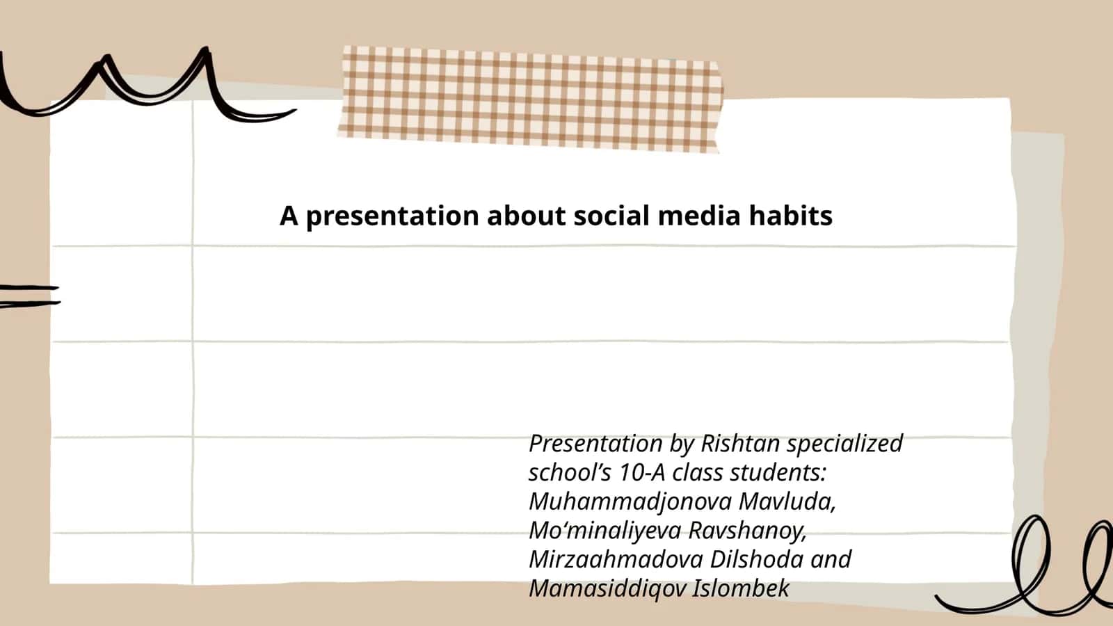A presentation about social media habits 1