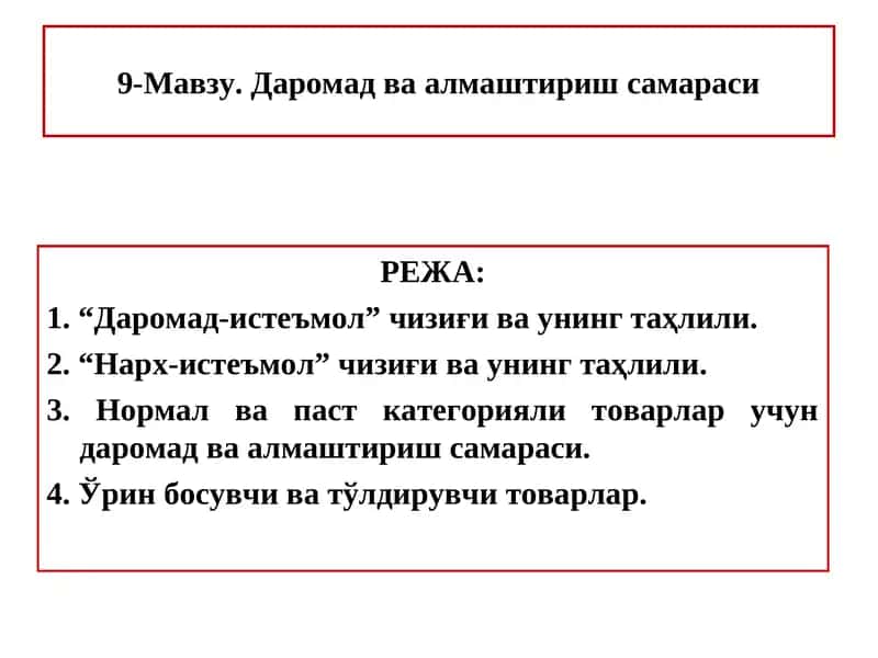 Даромад ва алмаштириш самараси 1