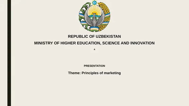 Principles of marketing 1