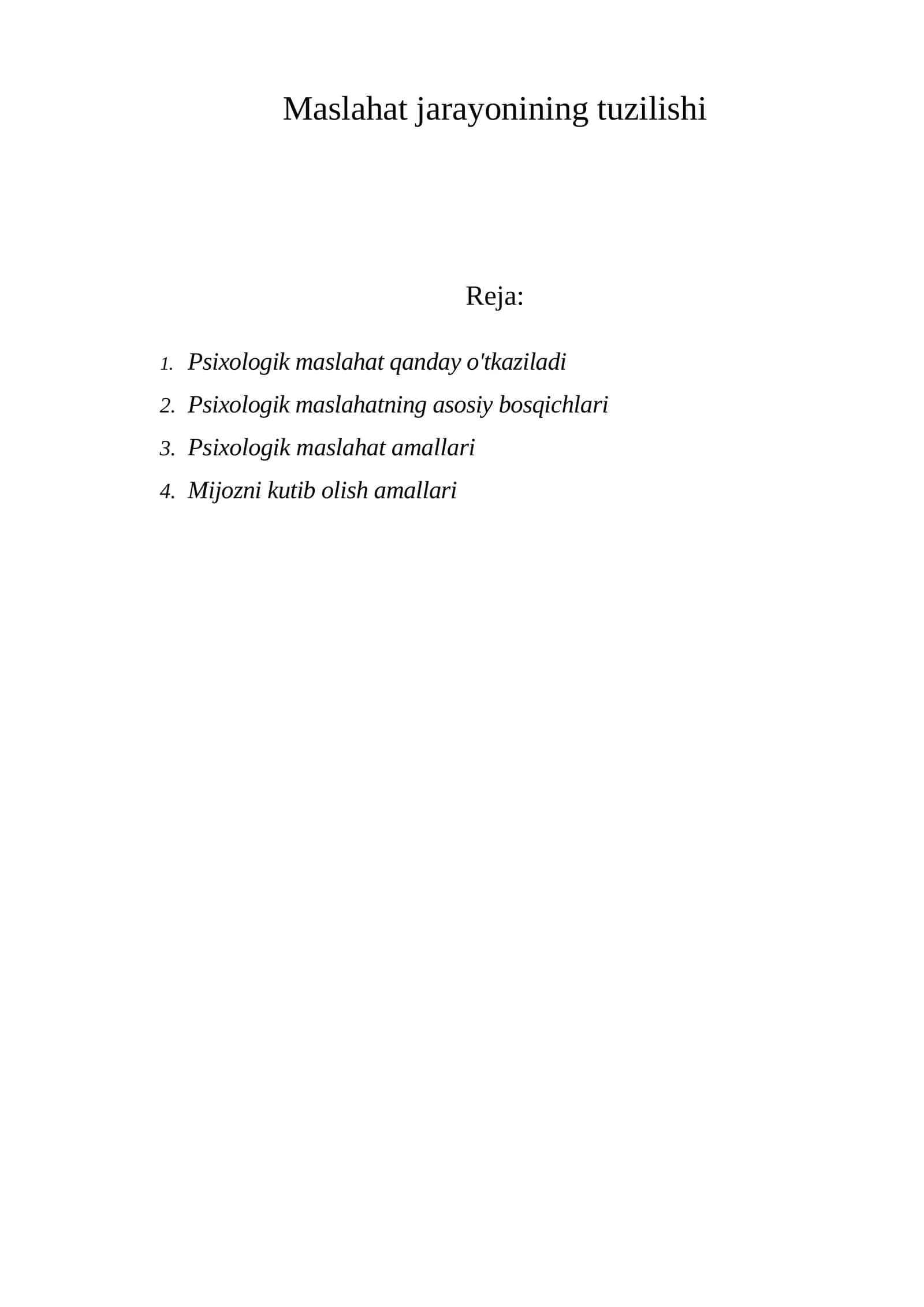 Psixologik maslahat tayyorlash 1