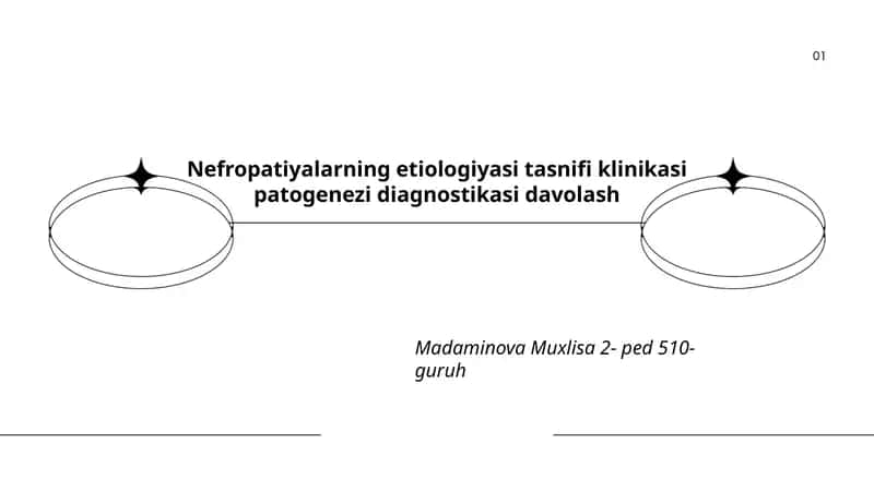 Nefropatiyalarning etiologiyasi tasnifi klinikasi patogenezi diagnostikasi davolash 1