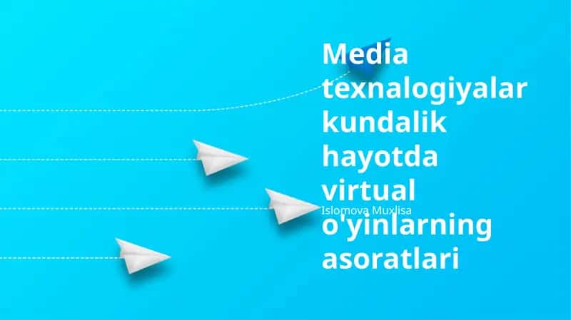 Media texnalogiyalar kundalik hayotda virtual o'yinlarning asoratlari 1