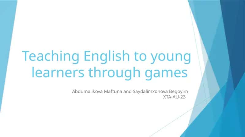 Teaching English through games 1