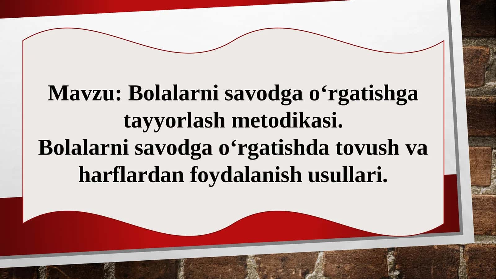 Bolalarni savodga o‘rgatishga tayyorlash metodikasi 1