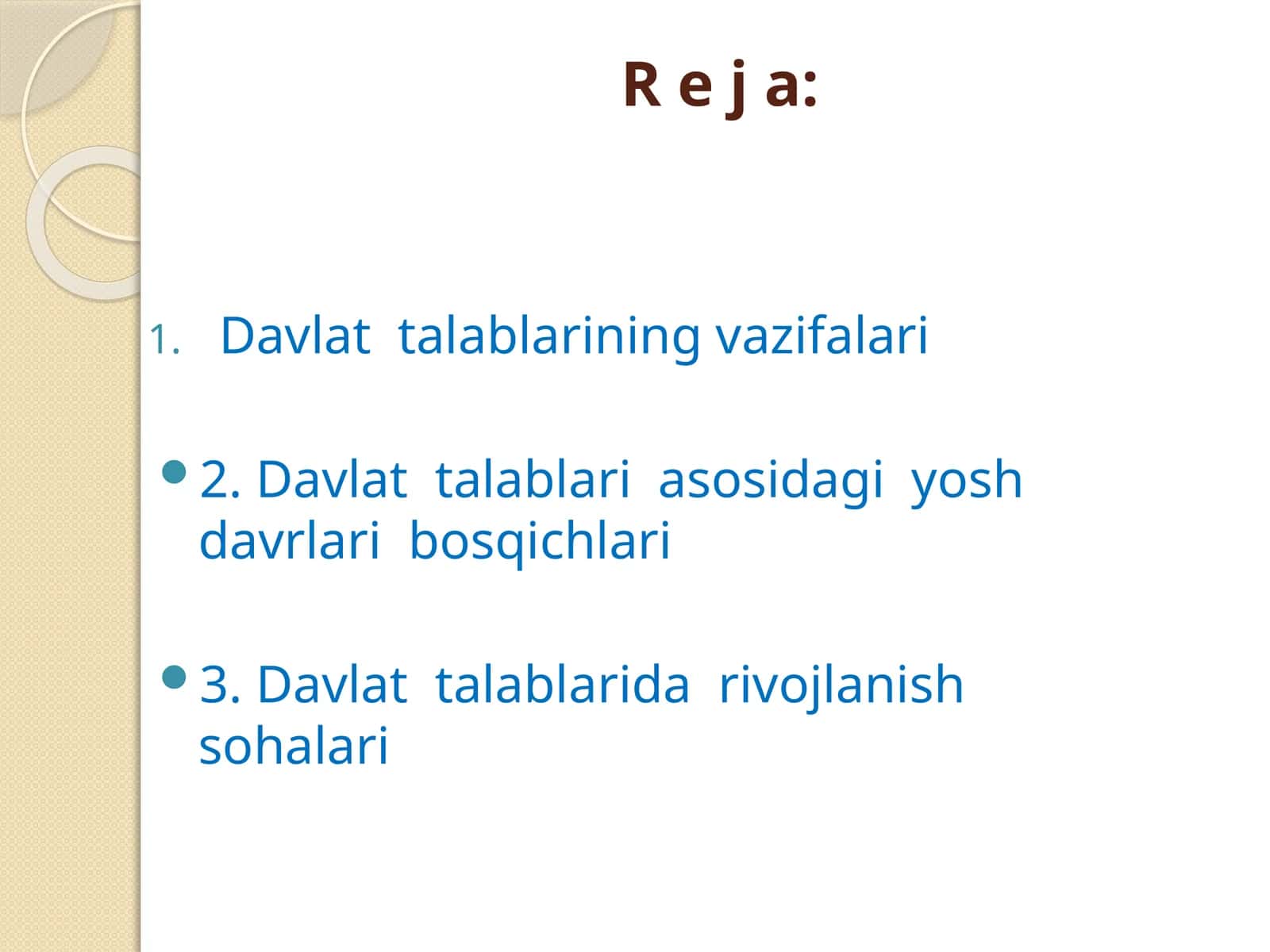 O’zbеkiston Rеspublikasining ilk va maktabgacha yoshdagi bolalar rivojlanishiga qo’yiladigan Davlat talablari 1