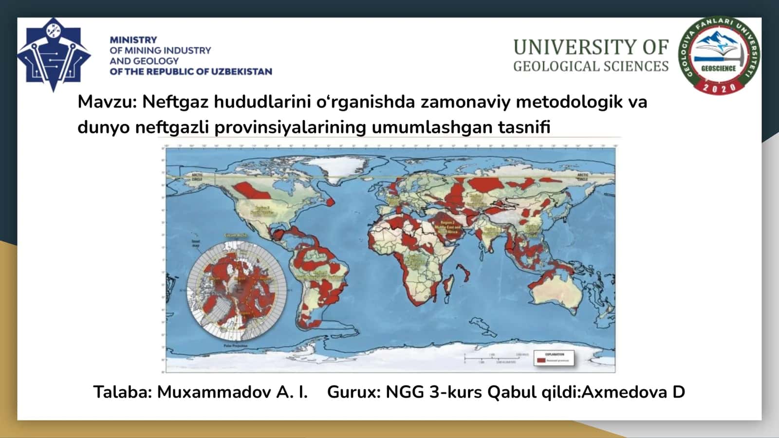 Neftgaz hududlarini o‘rganishda zamonaviy metodologik va dunyo neftgazli provinsiyalarining umumlashgan tasnifi 1