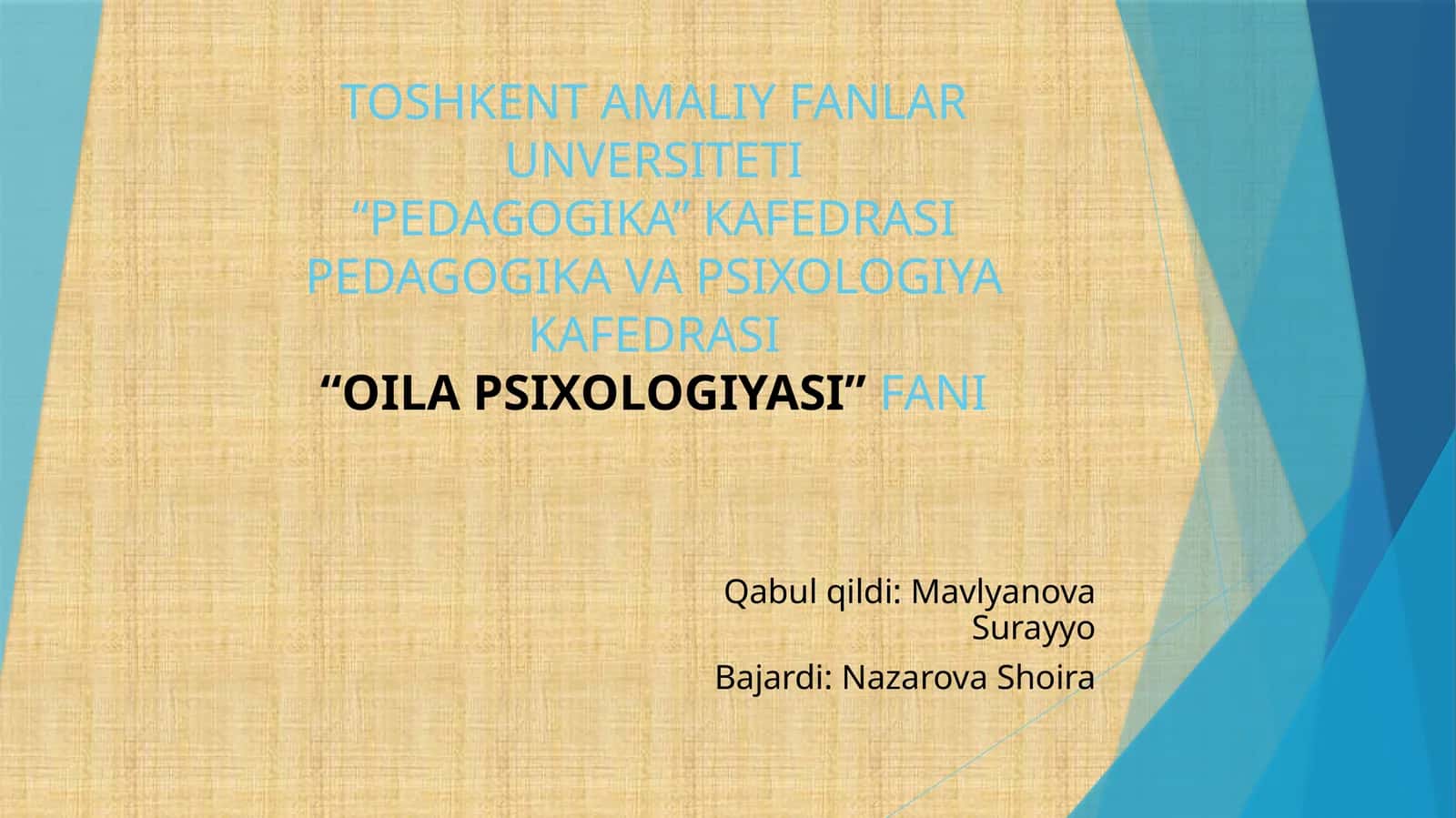 OILA PSIXOLOGIYASI FANI 1
