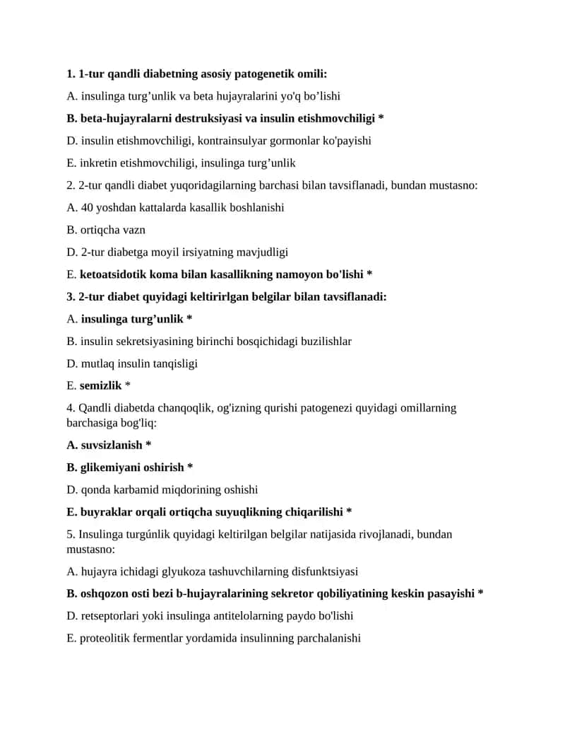 Qandli diabetning patogenetik omillari 1