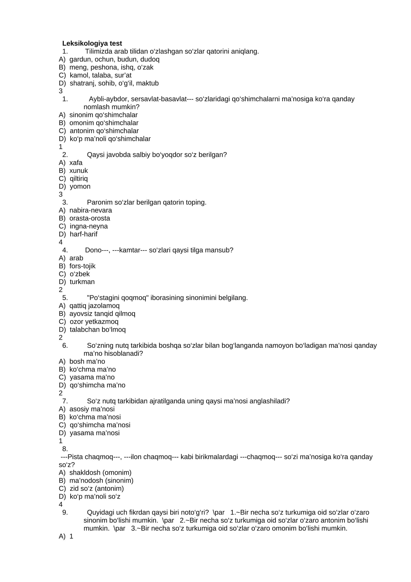Leksikologiya test 1