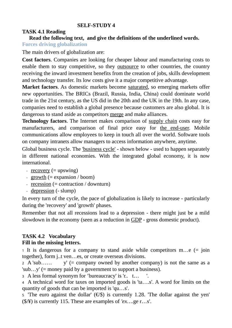 Forces driving globalization 1