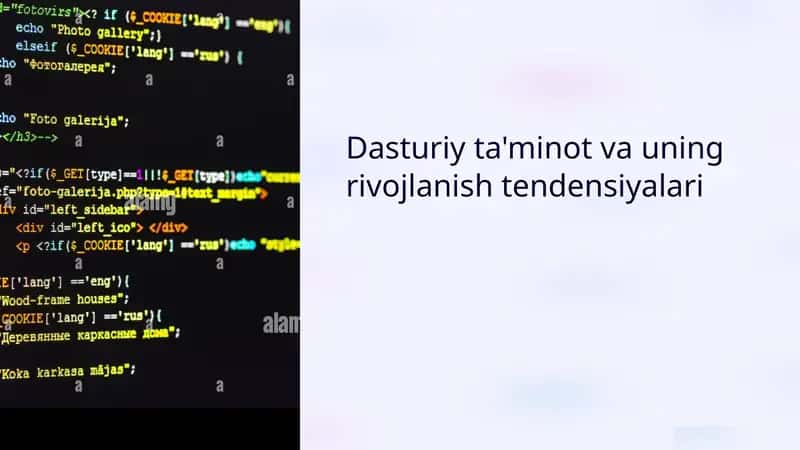 Dasturiy ta'minot va uning rivojlanish tendensiyalari 1