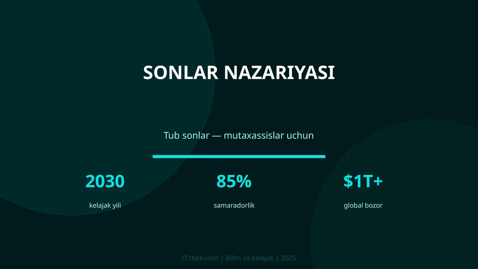 SONLAR NAZARIYASI 1