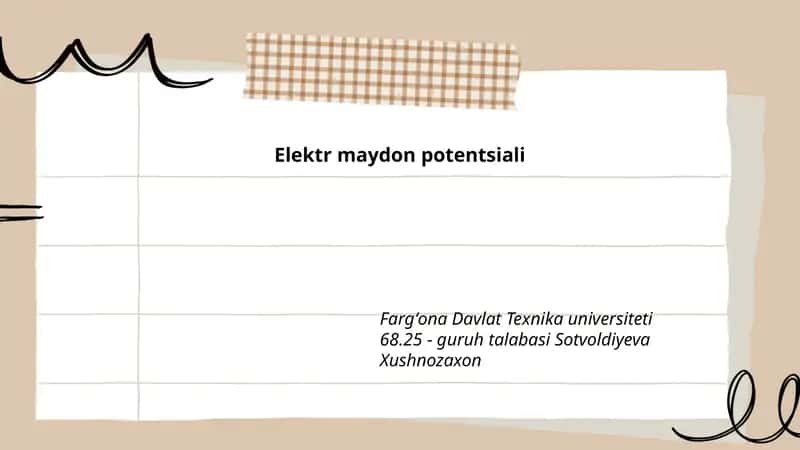 Elektr maydon potentsiali 1