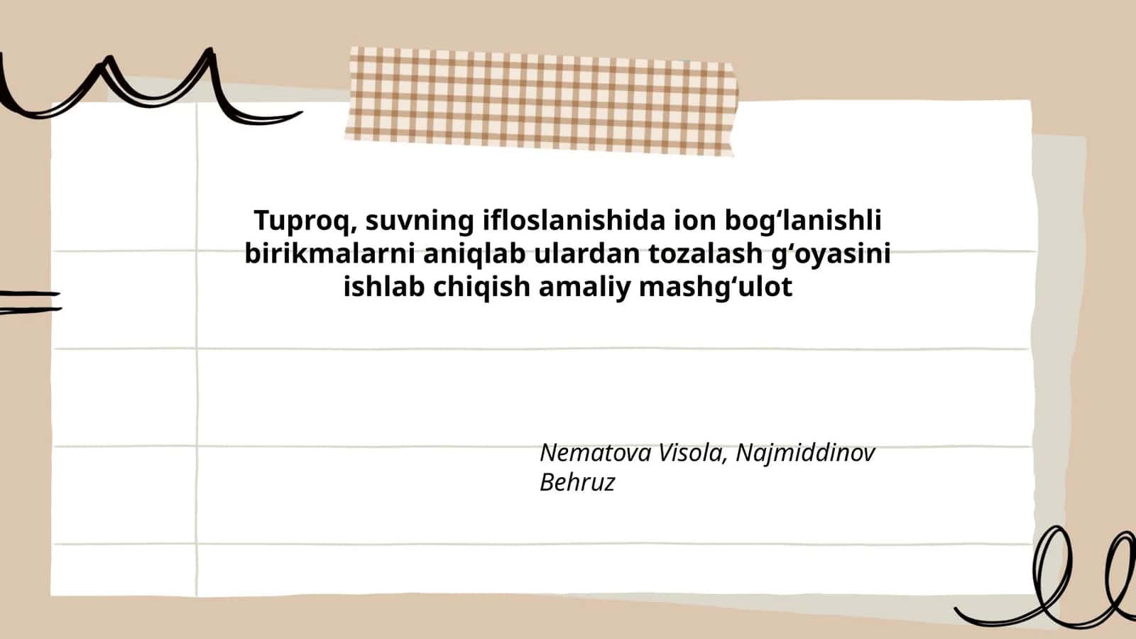 Tuproq va suvda ion bogʻlanishli birikmalarni aniqlash usullari 1