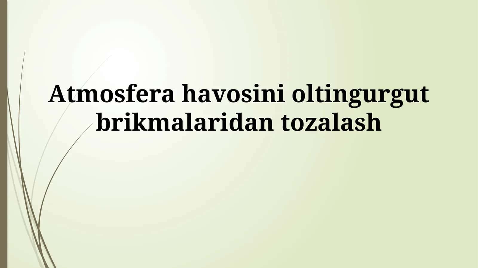 Atmosfera havosini oltingurgutbrikmalaridantozalash 1