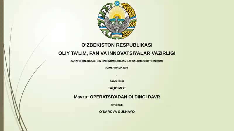 OPERATSIYADAN OLDINGI DAVR 1