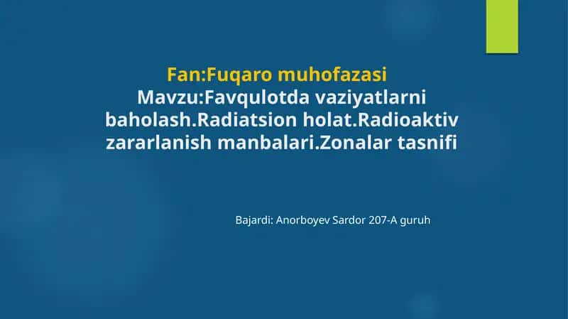 Radioaktiv zararlanish manbalari 1