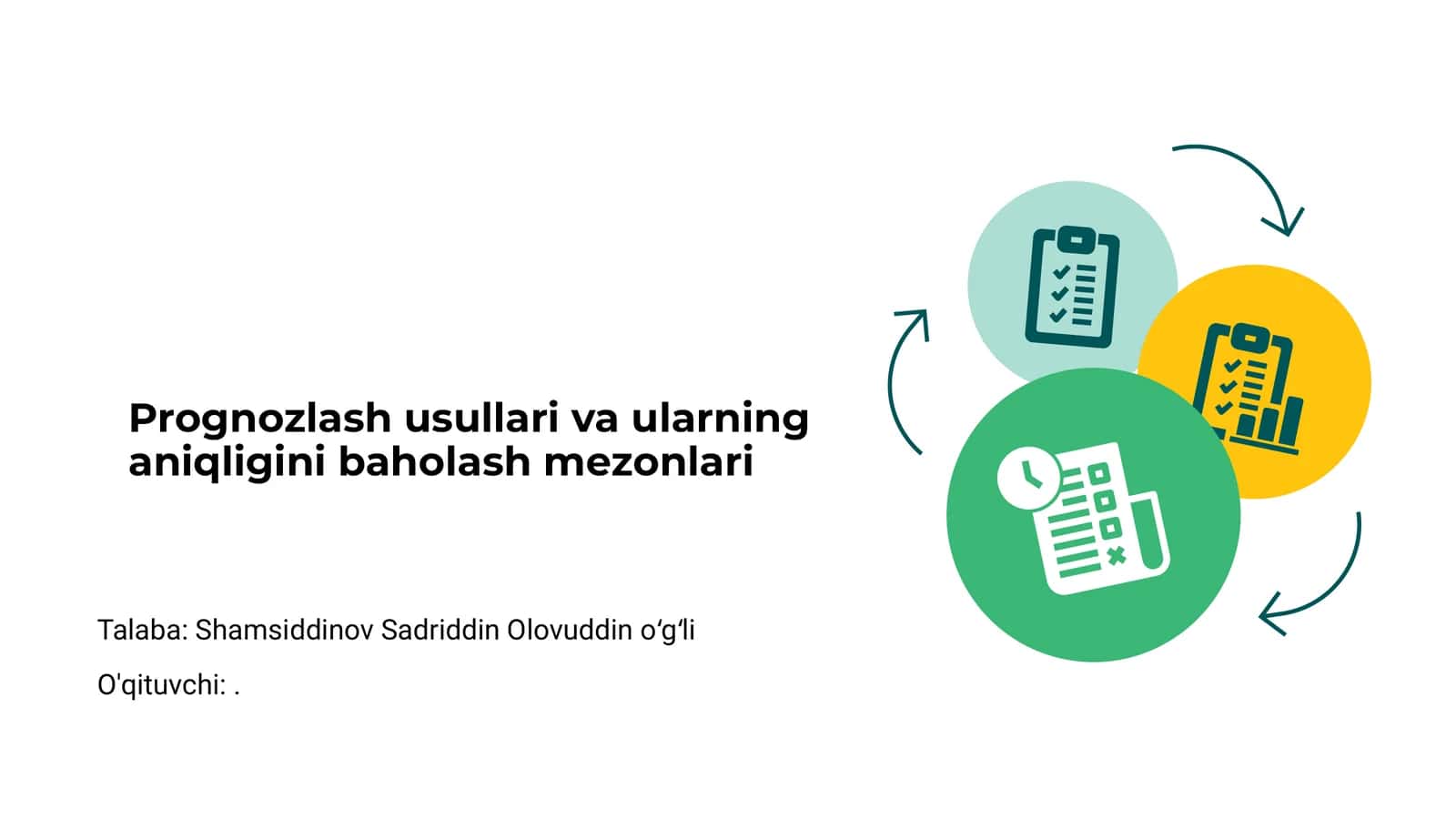 Prognozlash usullari va ularning aniqligini baholash mezonlari 1