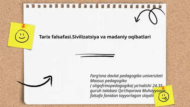 Tarix falsafasi.Sivilizatsiya va madaniy oqibatlari 1