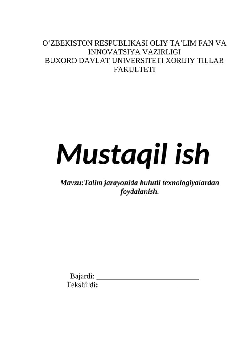 Talim jarayonida bulutli texnologiyalardan foydalanish 1