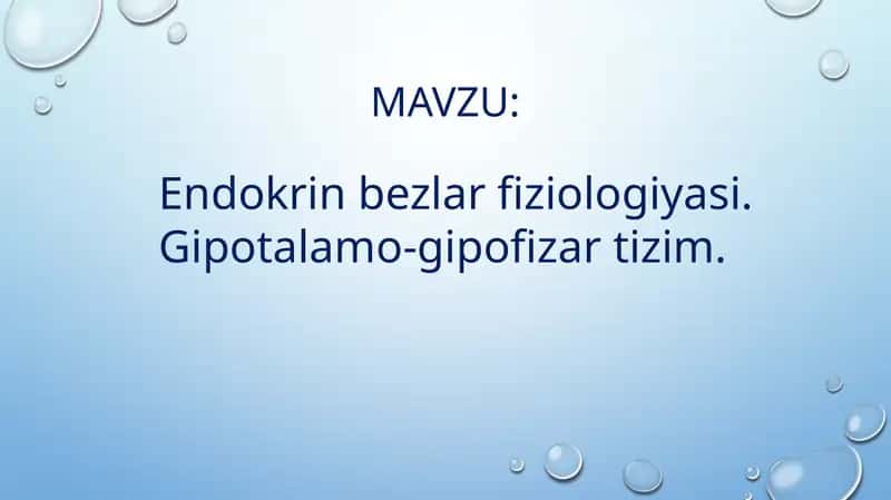 endokrin bezlar, gipotalamo gipofizar sistema 1