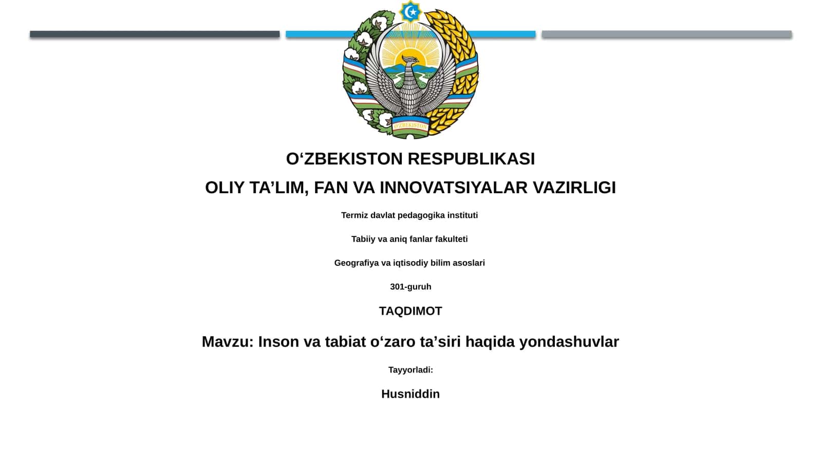 Tabiat bilan inson o'rtasidagi o'zaro ta'sirning yondashuvlari 1
