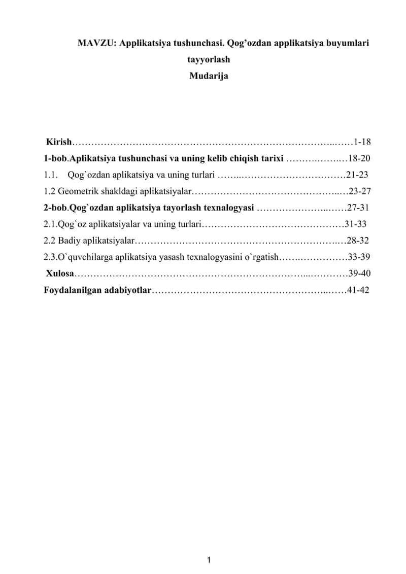 Applikatsiya tushunchasi. Qog’ozdan applikatsiya buyumlari tayyorlash 1