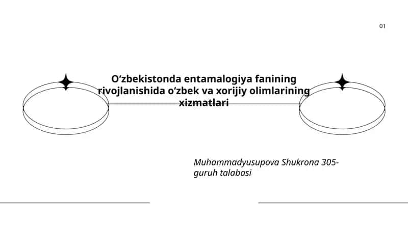 Oʻzbekistonda entamalogiya fanining rivojlanishida oʻzbek va xorijiy olimlarining xizmatlari 1