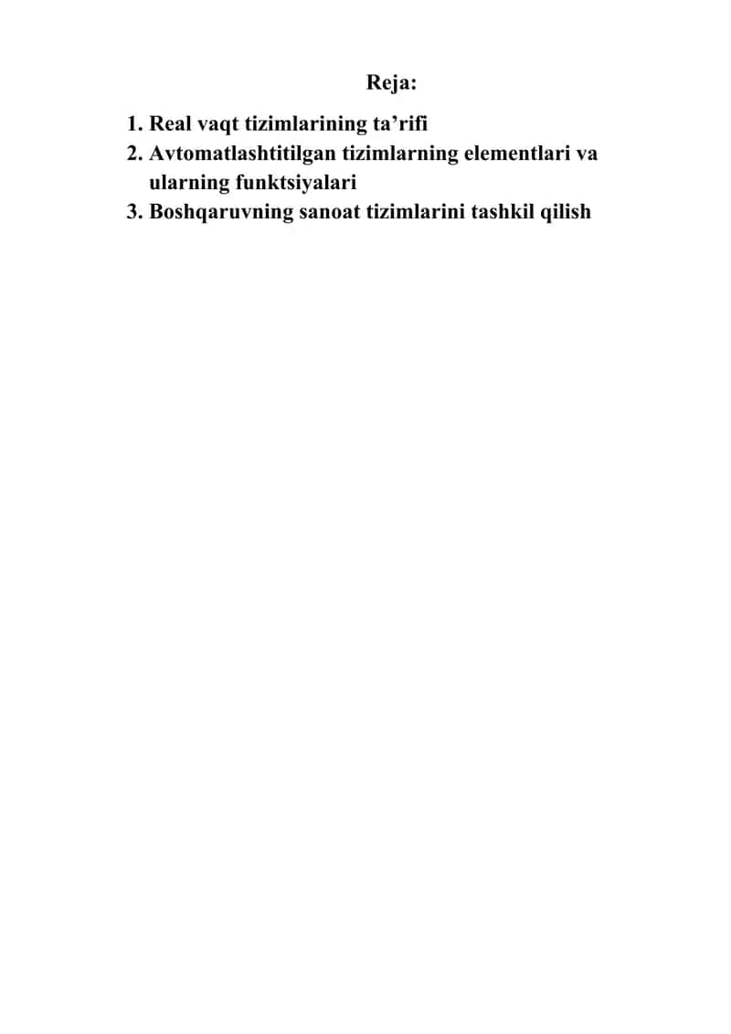 Real vaqt tizimlari 1