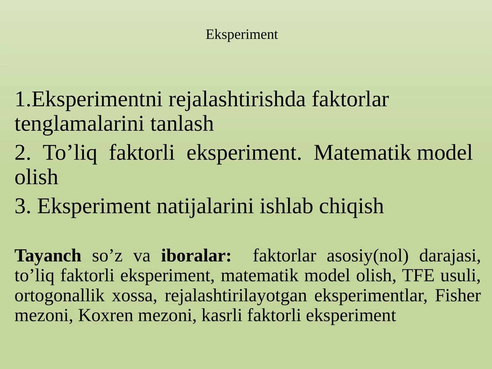 Eksperiment 1