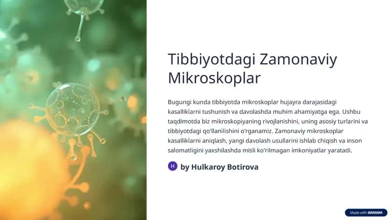 Tibbiyotdagi Zamonaviy Mikroskoplar 1