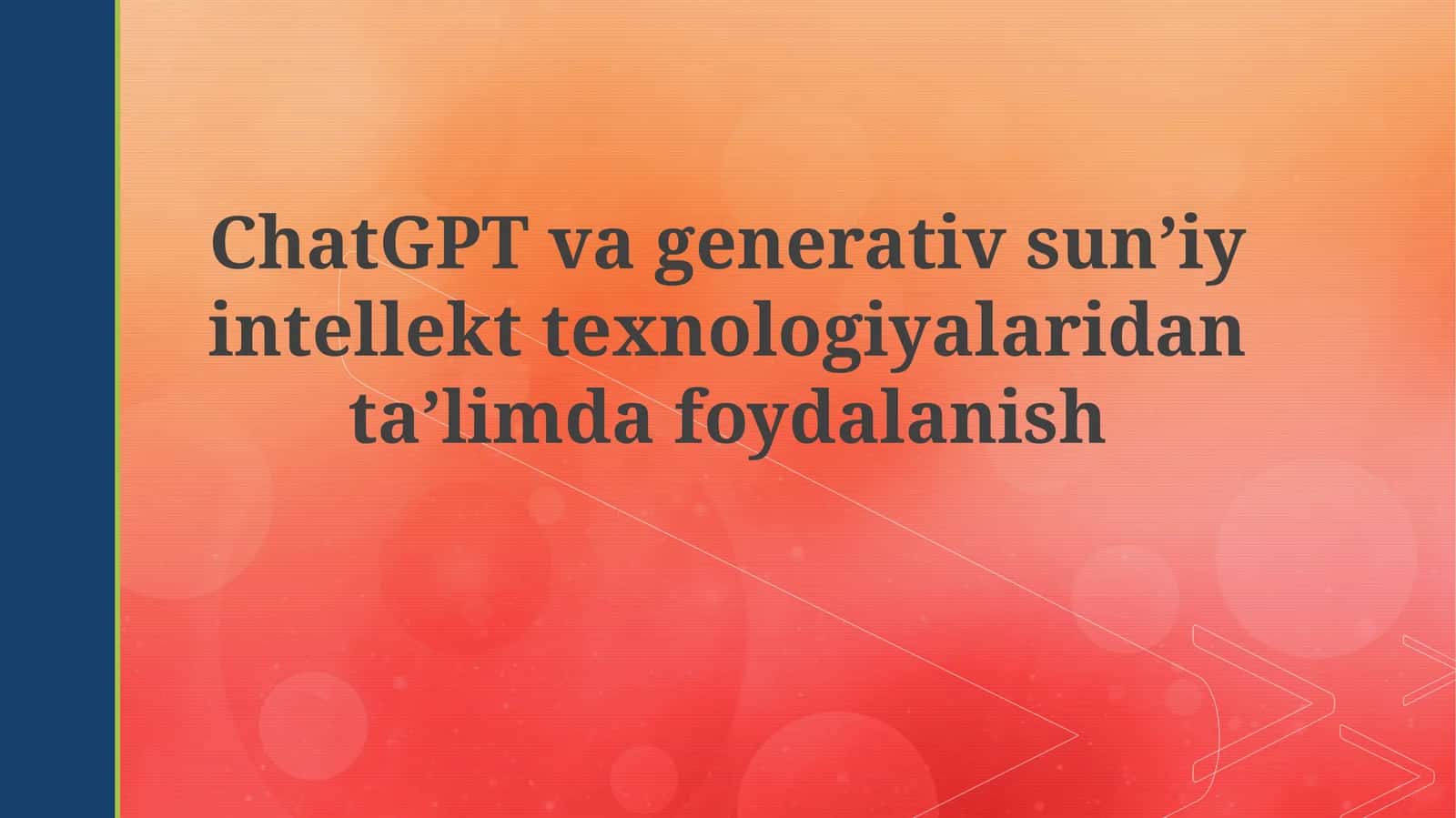 ChatGPT va generativ sun'iy intellekt 1