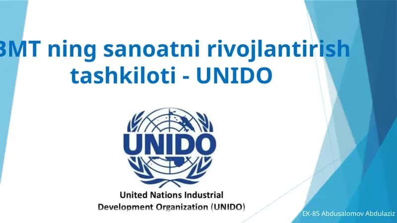 BMT ning sanoatnirivojlantirish tashkiloti- UNIDO 1