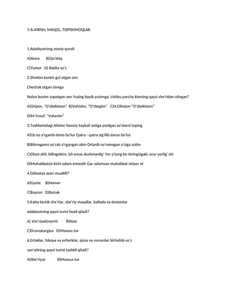 Adabiyotning asosiy quroli 1