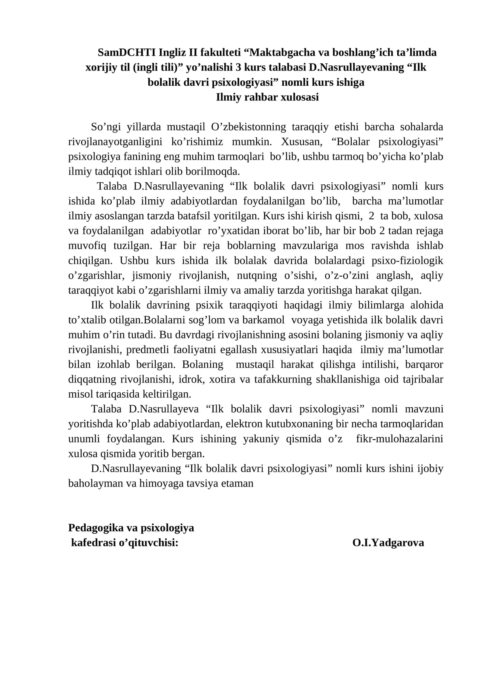 Ilk bolalik davri psixologiyasi 1
