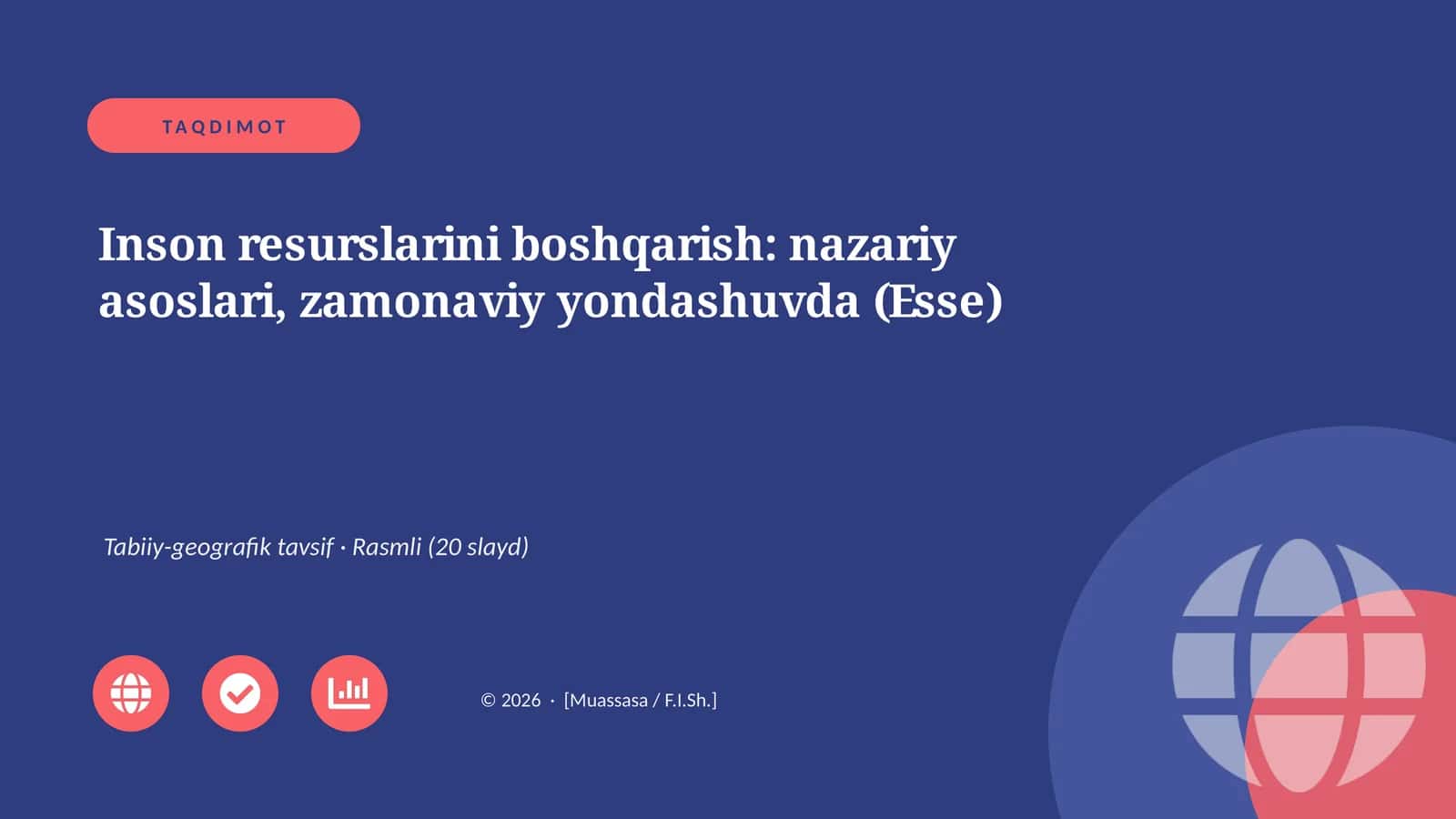 Inson resurslarini boshqarish: nazariy asoslari, zamonaviy yondashuvda (Esse) 1