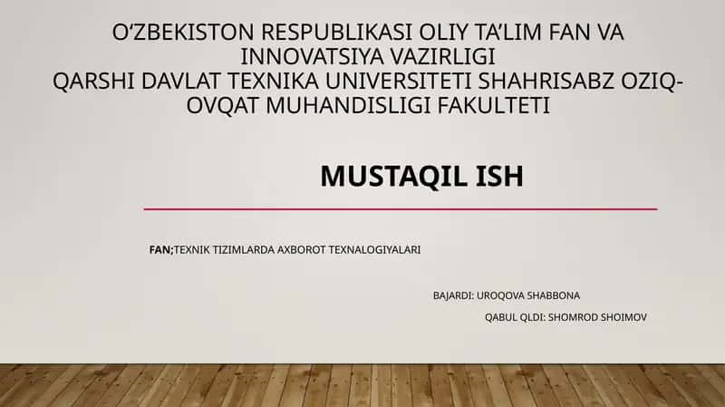 Zamonaviy dasturlash texnalogiyalari 1