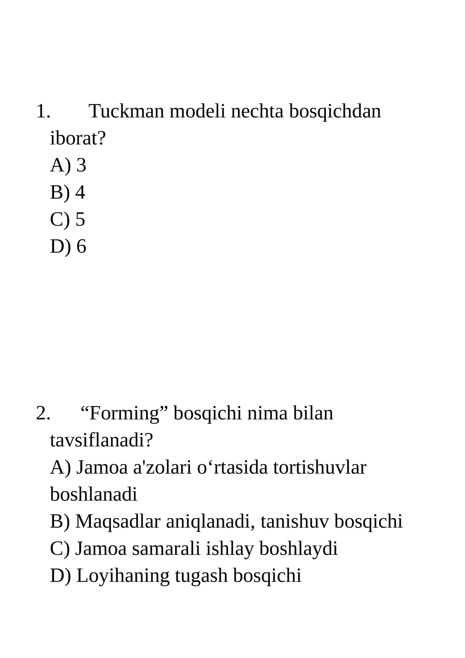 Tuckman modeli 1