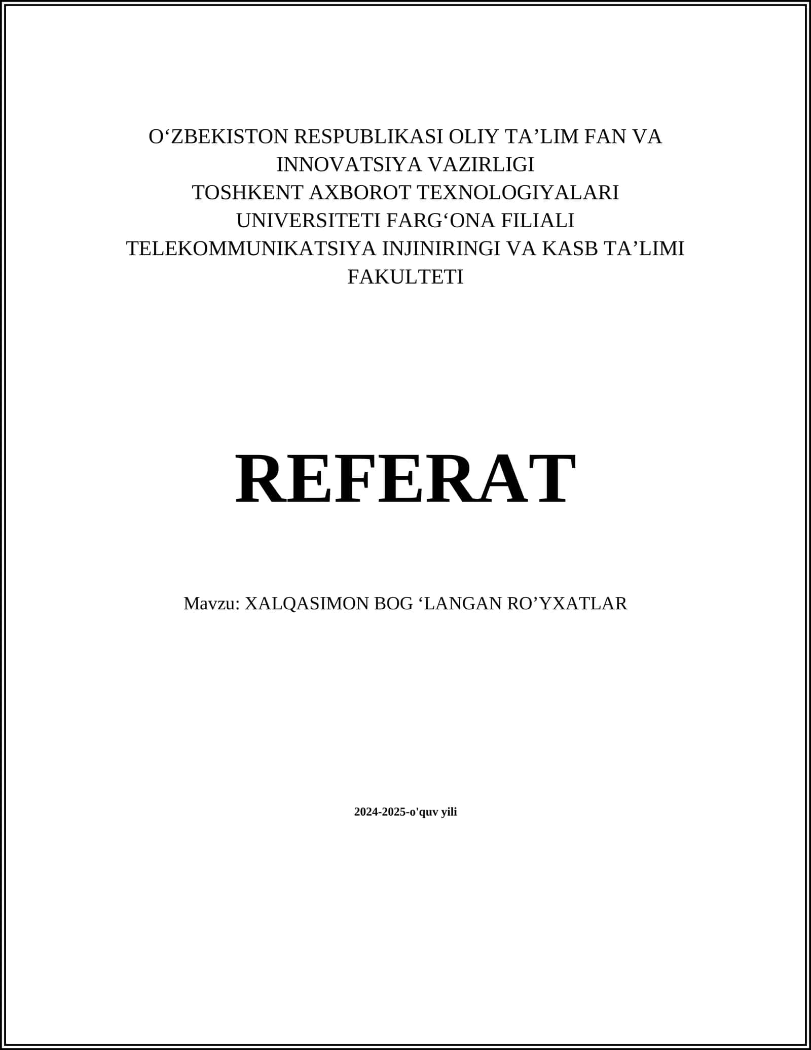 XALQASIMON BOG ‘LANGAN RO’YXATLAR 1