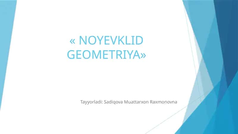 NOYEVKLID GEOMETRIYA 1