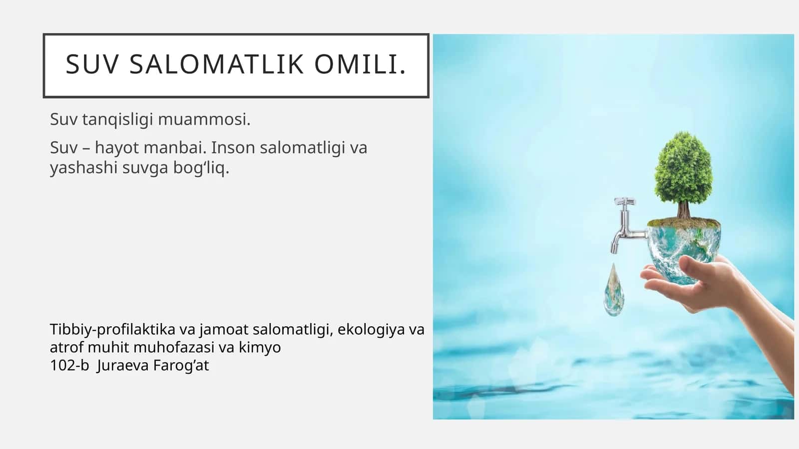 Suv salomatlik omili 1