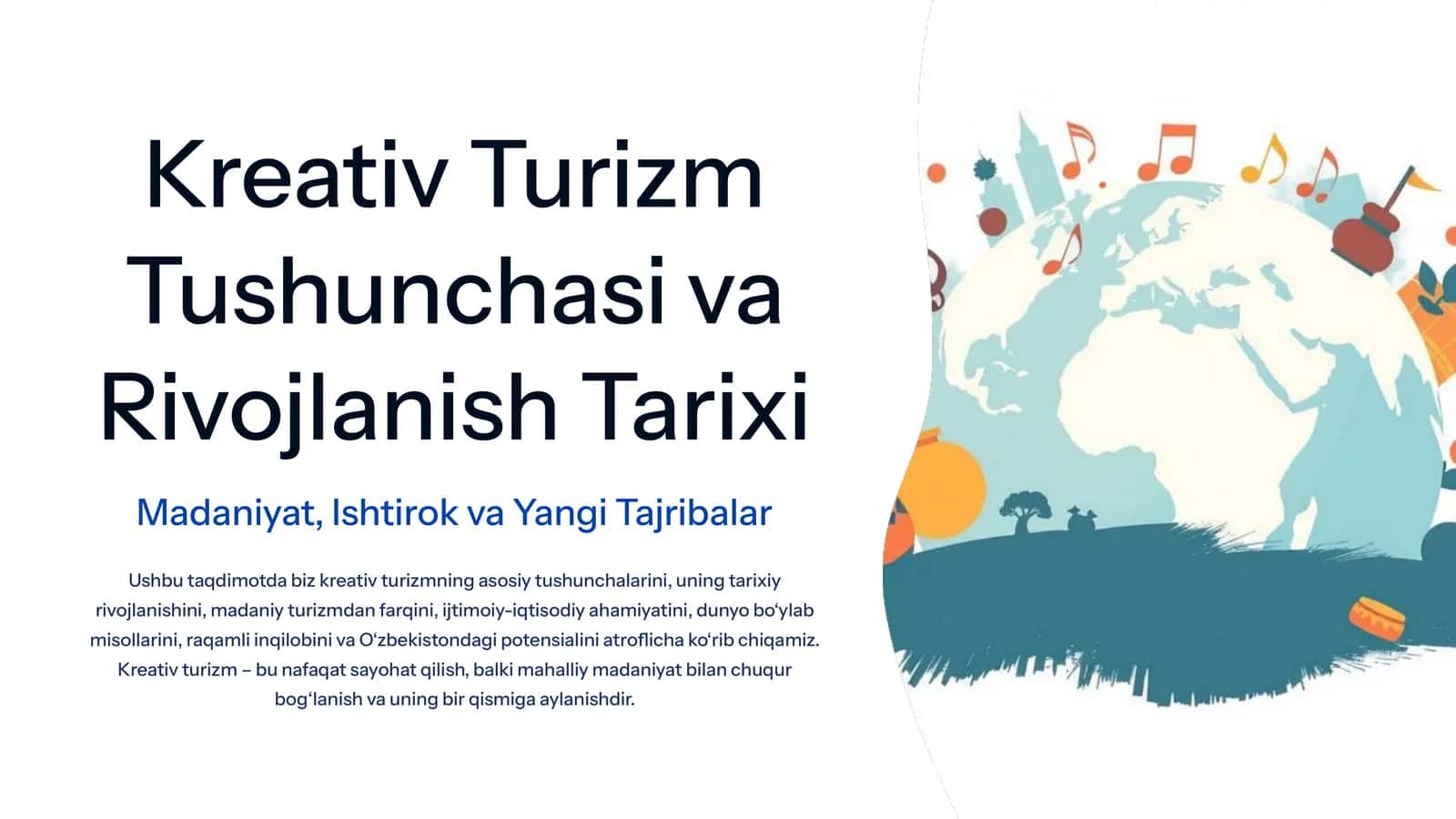 Kreativ Turizm Tushunchasi va Rivojlanish Tarixi 1
